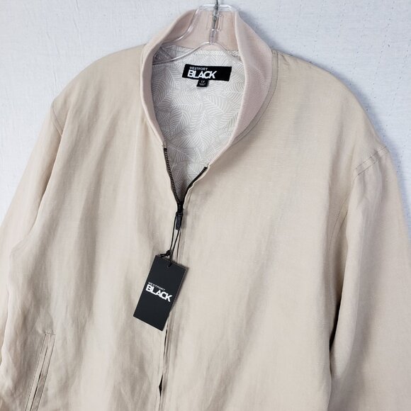 NWT Westport Black Summer Linen Blend Blouson Jacket in Stone size L Tall Casual - Picture 4 of 12